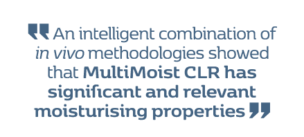 ￼ An intelligent combination of in vivo methodologies showed that MultiMoist CLR has significant and relevant moistur...