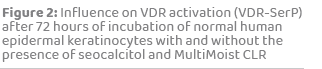 Figure 2: Influence on VDR activation (VDR SerP) after 72 hours of incubation of normal human epidermal keratinocytes...