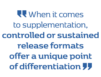 ￼ When it comes to supplementation, controlled or sustained release formats offer a unique point of differentiation ￼