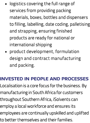 • logistics covering the full range of services from providing packing materials, boxes, bottles and dispensers to fi...