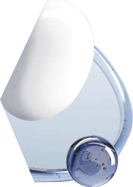 Cream and Essence oil mixed in the circle of cosmetic pipette surrounded by water bubbles on a white background.-3d rendering.