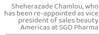 Sheherazade Chamlou, who has been re-appointed as vice president of sales beauty Americas at SGD Pharma