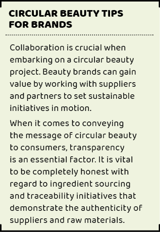 Circular beauty tips for brands ,Collaboration is crucial when embarking on a circular beauty project  Beauty brands    