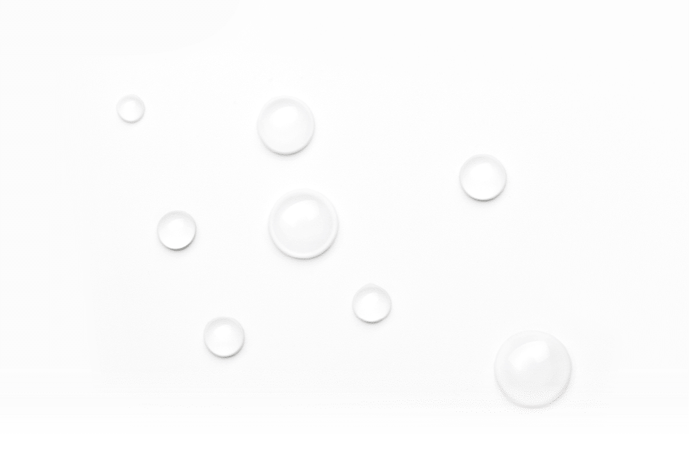 drops of water on a white background, top view  minimalism  purity