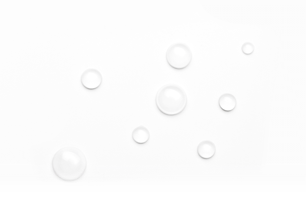 drops of water on a white background, top view  minimalism  purity