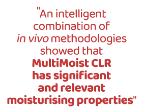 \“An intelligent combination of in vivo methodologies showed that MultiMoist CLR has significant and relevant moistur...