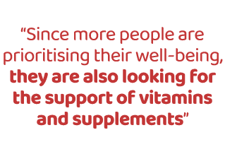 “Since more people are prioritising their well-being, they are also looking for the support of vitamins and supplemen...