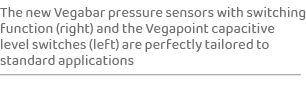 The new Vegabar pressure sensors with switching function (right) and the Vegapoint capacitive level switches (left) a...
