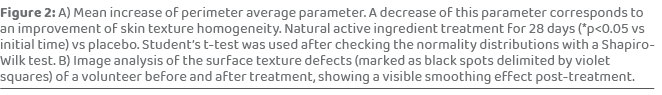 Figure 2: A) Mean increase of perimeter average parameter. A decrease of this parameter corresponds to an improvement...