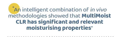 \“An intelligent combination of in vivo methodologies showed that MultiMoist CLR has significant and relevant moistur...