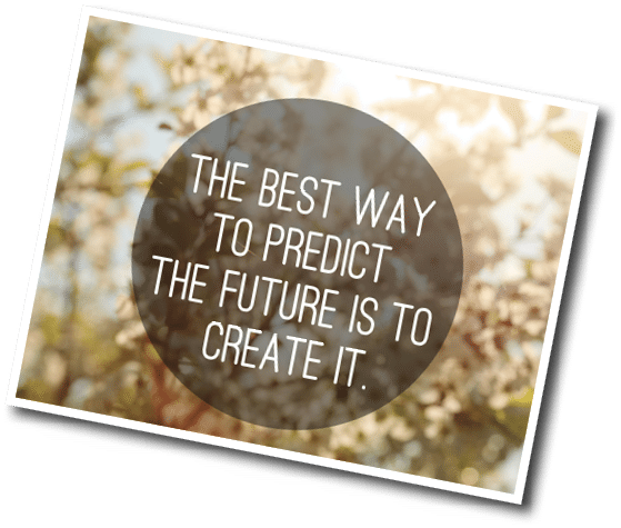motivational quote to create future on nature abstract background
