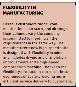 ,Flexibility in manufacturing,Hersol’s customers range from multinationals to SMEs, and although their volumes vary, ...
