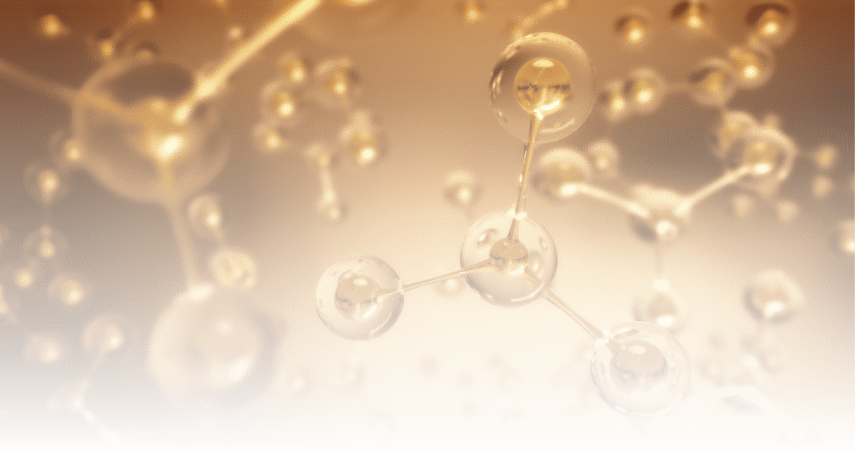 Abstract Structure Background Gold Molecule Or Atom,3d rendering