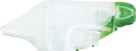 Eco blank design packaging of natural bottles among green grass. Bio organic detergent product. Environmental facility.