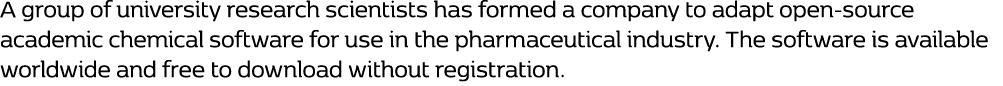 A group of university research scientists has formed a company to adapt open source academic chemical software for us...