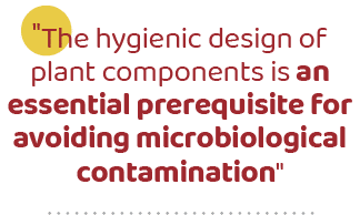 \“The hygienic design of plant components is an essential prerequisite for avoiding microbiological contamination