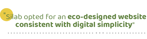 \“Silab opted for an eco designed website consistent with digital simplicity