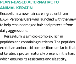 Plant based alternative to animal keratin Kerasylium, a new hair care ingredient from BASF Personal Care was launched...