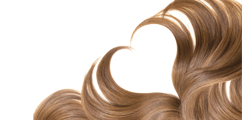 Heart made of natural hair on white background