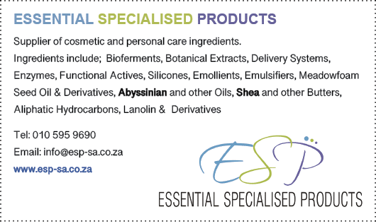 Essential Specialised Products Supplier of cosmetic and personal care ingredients. Ingredients include; Bioferments, ...