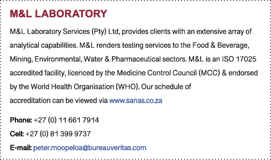 M&L Laboratory M&L Laboratory Services (Pty) Ltd, provides clients with an extensive array of analytical capabilities...