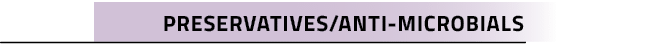 Preservatives/Anti Microbials