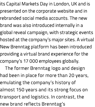 its Capital Markets Day in London, UK and is presented on the corporate website and in rebranded social media account...