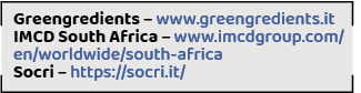 Greengredients – www.greengredients.it IMCD South Africa – www.imcdgroup.com/en/worldwide/south africa Socri – https:...