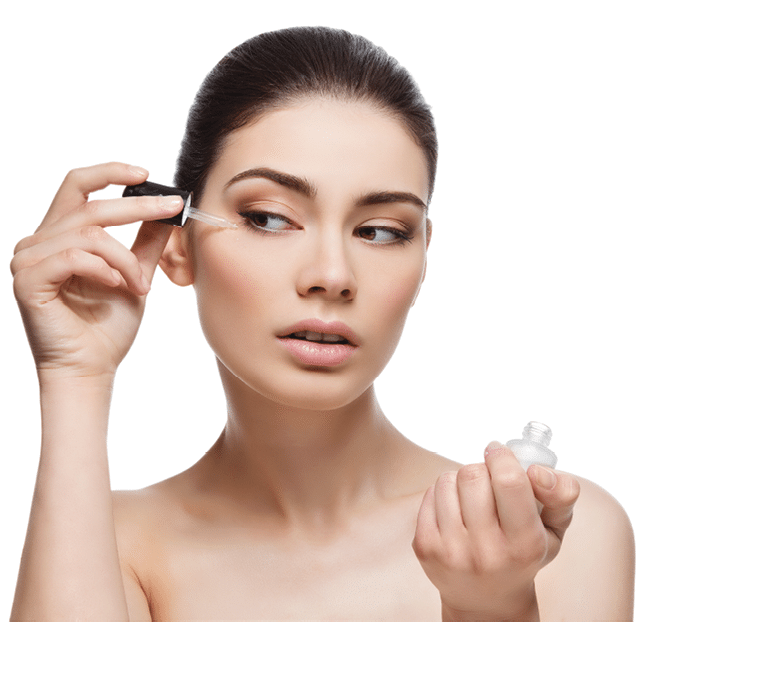 Girl applying serum