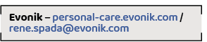 Evonik – personal care.evonik.com / rene.spada@evonik.co