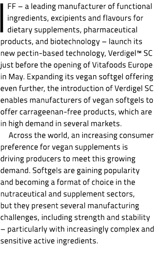 IFF – a leading manufacturer of functional ingredients, excipients and flavours for dietary supplements, pharmaceutic...