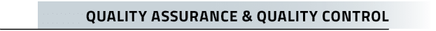 Quality Assurance & Quality Contro