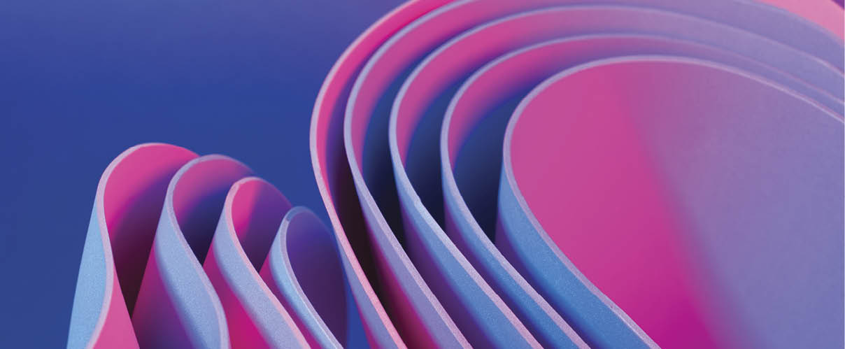 Neon illuminated dynamic sheets wallpaper. Abstract business background.