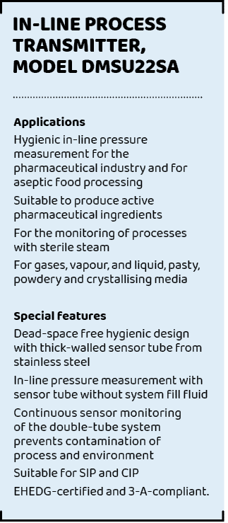 Applications Hygienic in line pressure measurement for the pharmaceutical industry and for aseptic food processing Su...