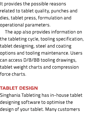 It provides the possible reasons related to tablet quality, punches and dies, tablet press, formulation and operation...