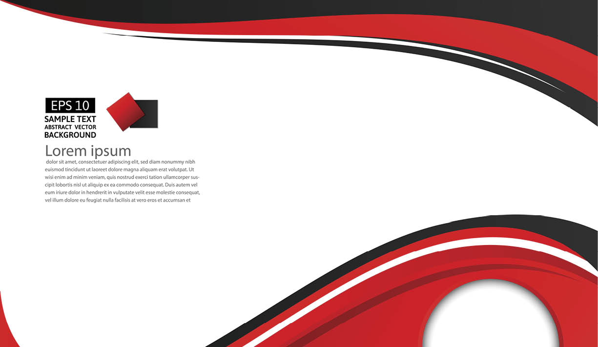 Abstract red and black geometric on white background with copy space, Vector illustration