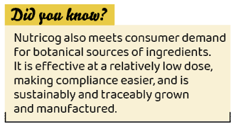 ,Nutricog also meets consumer demand for botanical sources of ingredients. It is effective at a relatively low dose, ...