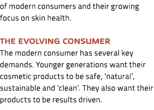 of modern consumers and their growing focus on skin health. The evolving consumer The modern consumer has several key...