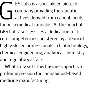 GES Labs is a specialised biotech company providing therapeutic actives derived from cannabinoids found in medical ca...