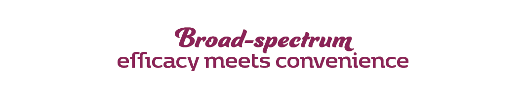Broad spectrum efficacy meets convenience