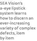 SEA Vision’s a eye lipstick system learns how to discern an ever increasing variety of complex defects, item by item