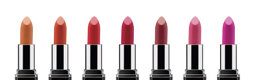 Red lipstick isolated on white background