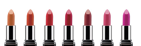 Red lipstick isolated on white background