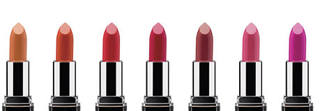 Red lipstick isolated on white background