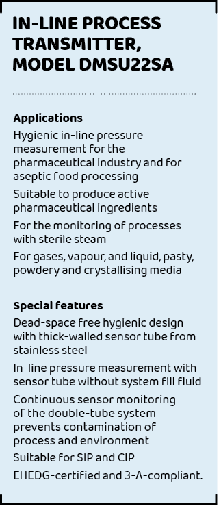 Applications Hygienic in line pressure measurement for the pharmaceutical industry and for aseptic food processing Su...